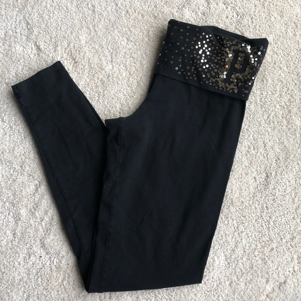 PINK leggings with sequin detail